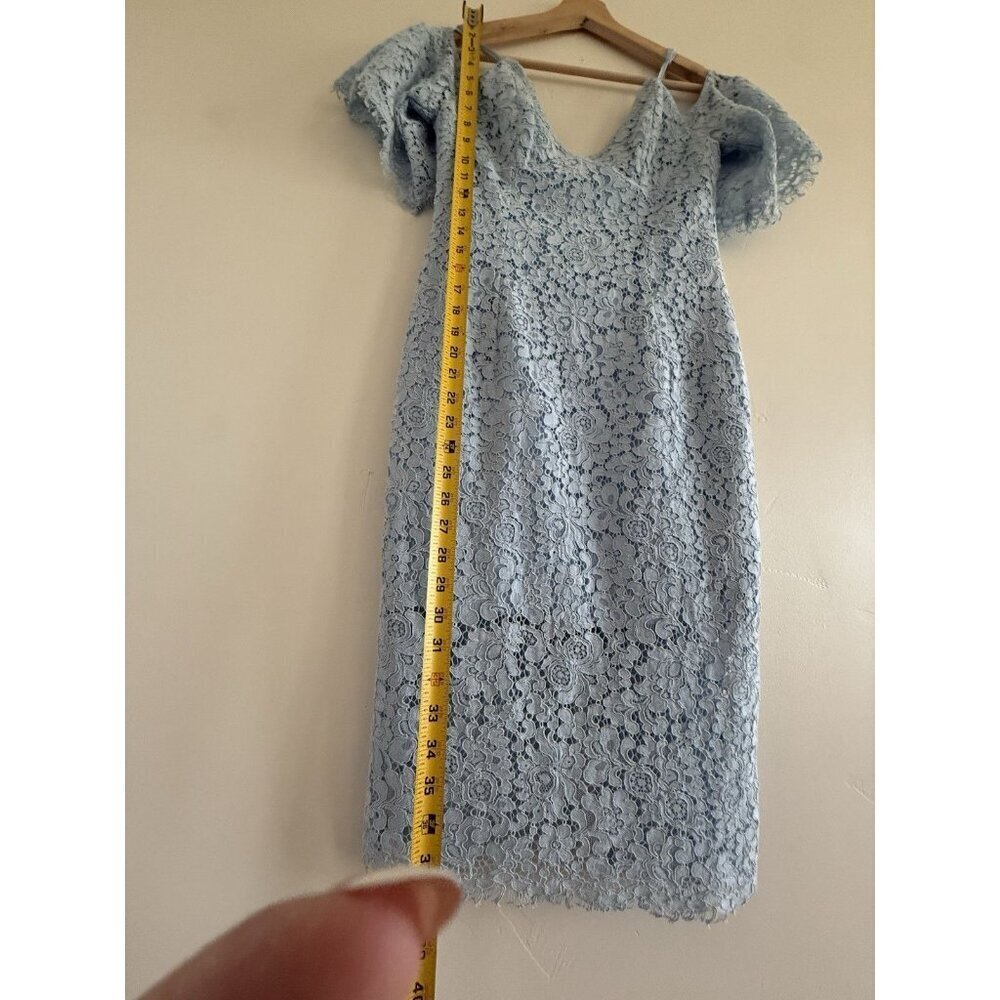 Bardot Karlie Cold Shoulder Black Lace women Dress Size 6 blue mini dress - Picture 8 of 16